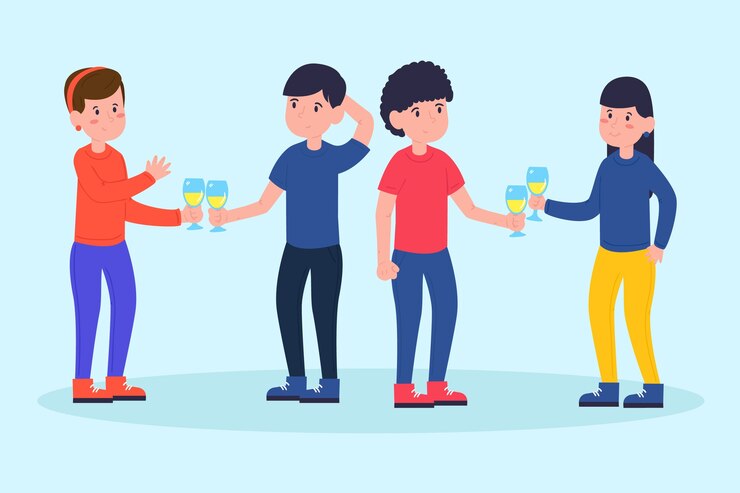 無料Vector 友達一緒に乾杯