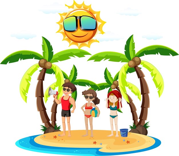 Friends travel to beach on summer vacation