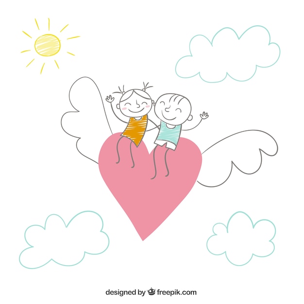 Free vector friendship concept in hand drawn style