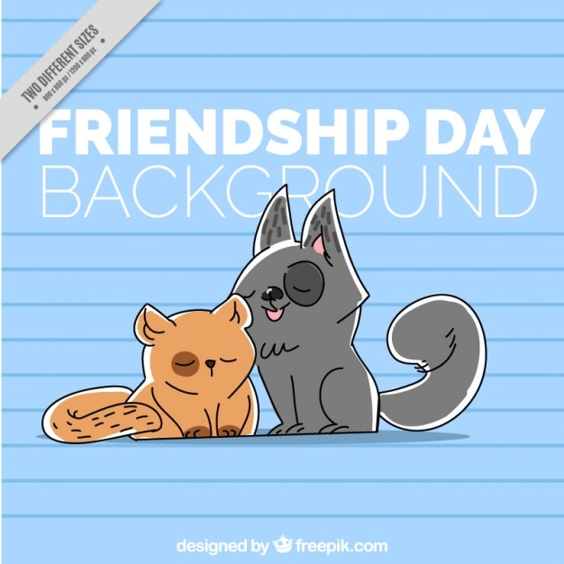 Free vector friendship day, animal friends