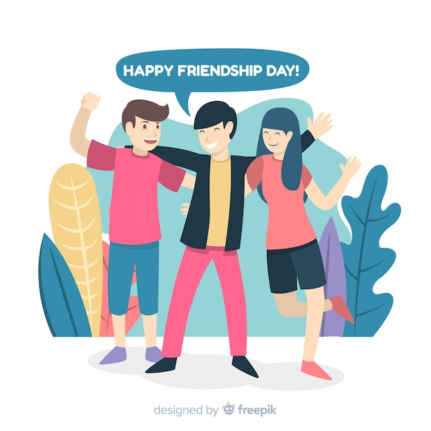 Free vector friendship day background flat design