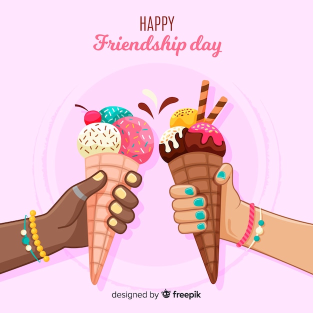 Friendship day background hand drawn style