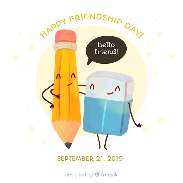 Free vector friendship day background watercolor style