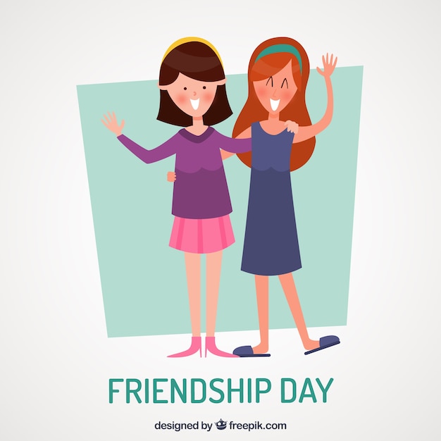 Free vector friendship day background with best friends