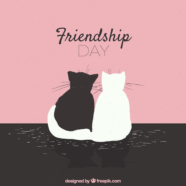 猫と友情の日の背景