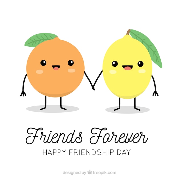 Friendship day background with cute fruits