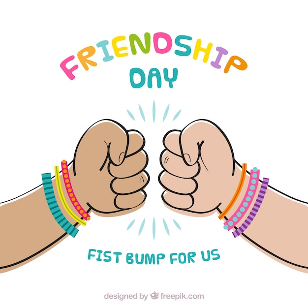 Бесплатное векторное изображение День дружбы с кулаками