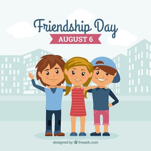 Friendship day background with friends