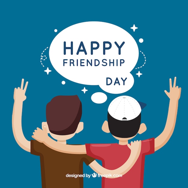 Free vector friendship day background with friends