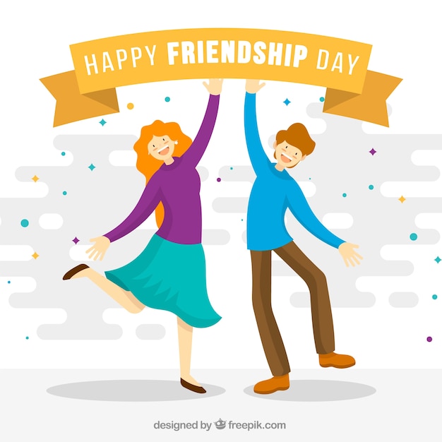 Free vector friendship day background with friends