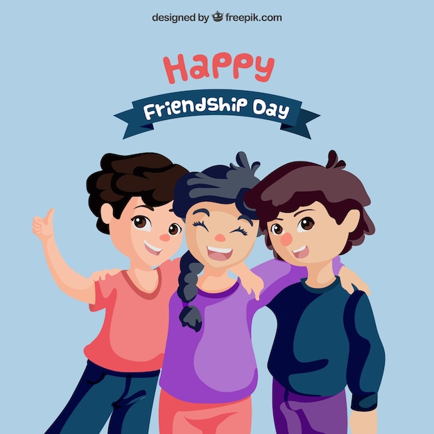 Friendship day background with friends