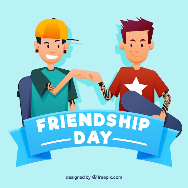 Friendship day background with friends