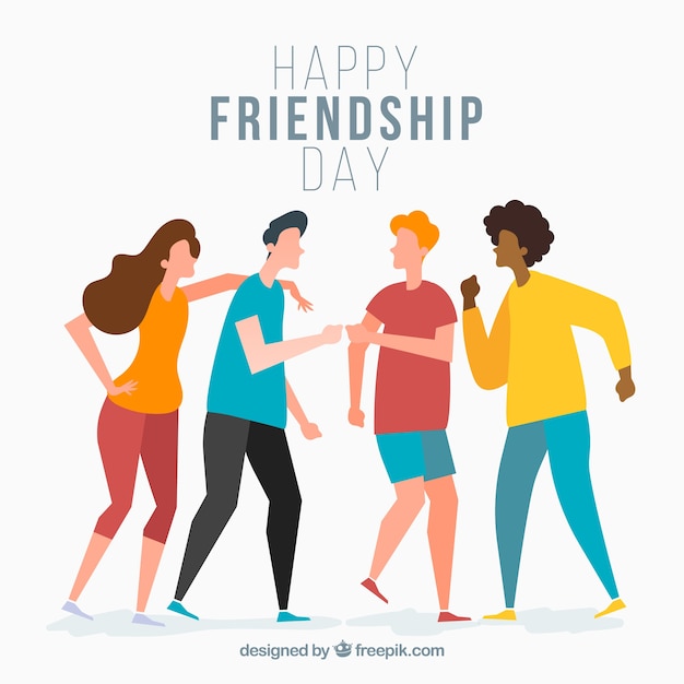 Friendship day background with friends