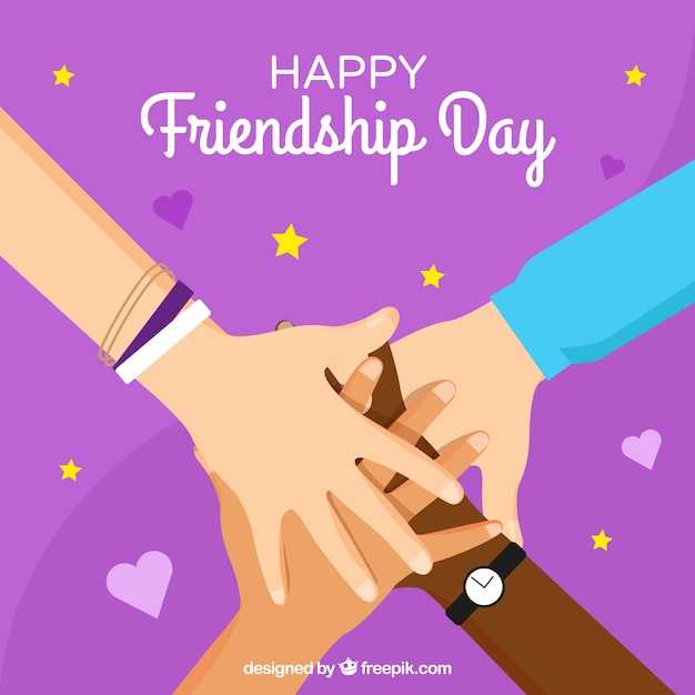 Бесплатное векторное изображение День дружбы с поддержкой рук