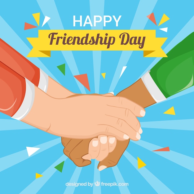 Friendship day background with hands supporting