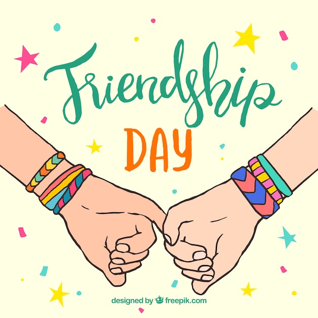 Free vector friendship day background with hands