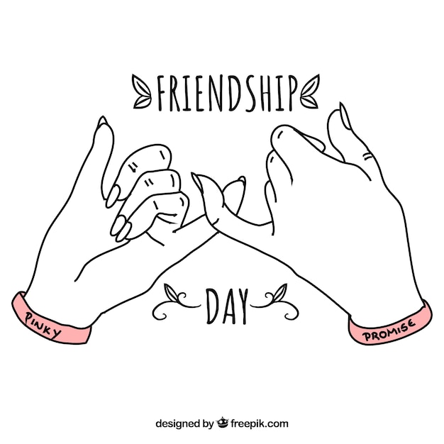 Friendship day background with hands