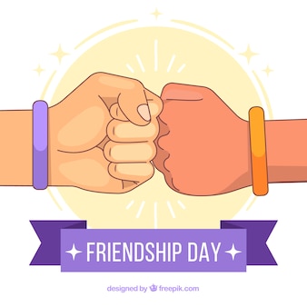 Friendship day background with hands