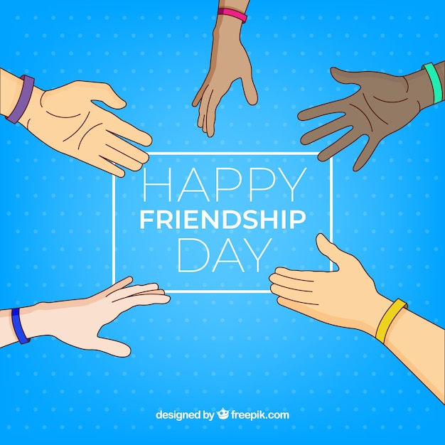 Friendship day background with hands