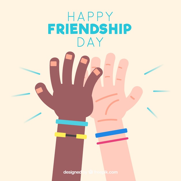 Free vector friendship day background with hands