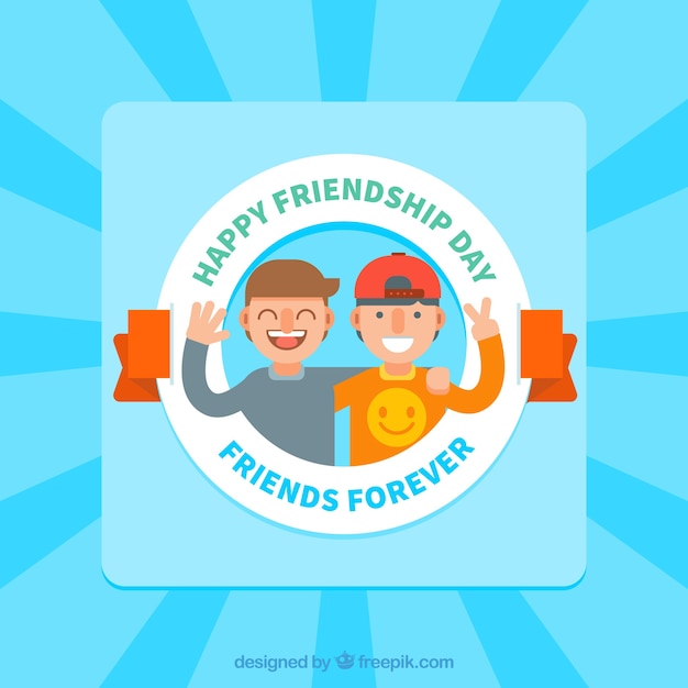 Friendship day background with happy people