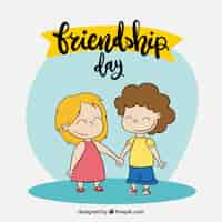 Free vector friendship day background with happy people