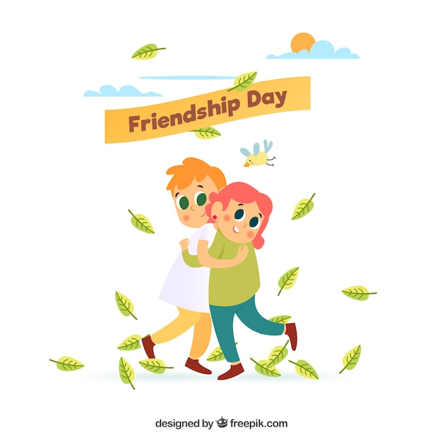 Friendship day background with happy people