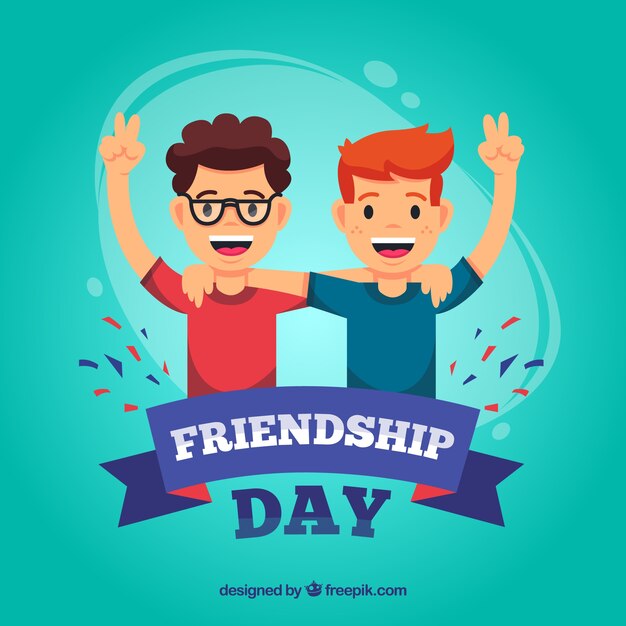Friendship day background with happy people