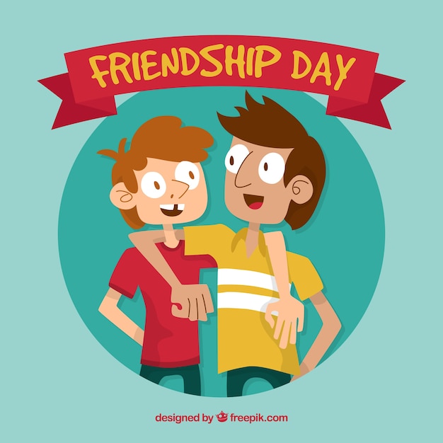 Friendship day background with happy people