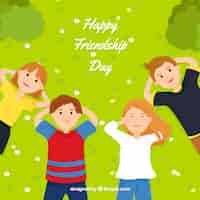 Бесплатное векторное изображение День дружбы с счастливыми людьми