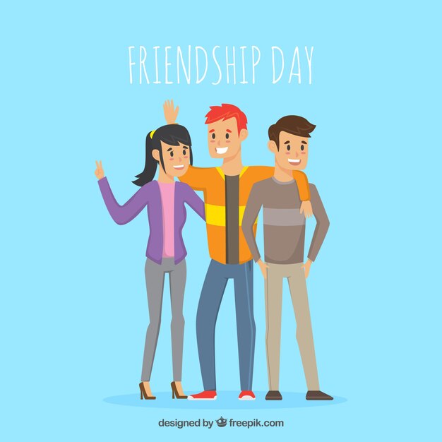 Friendship day background with happy people