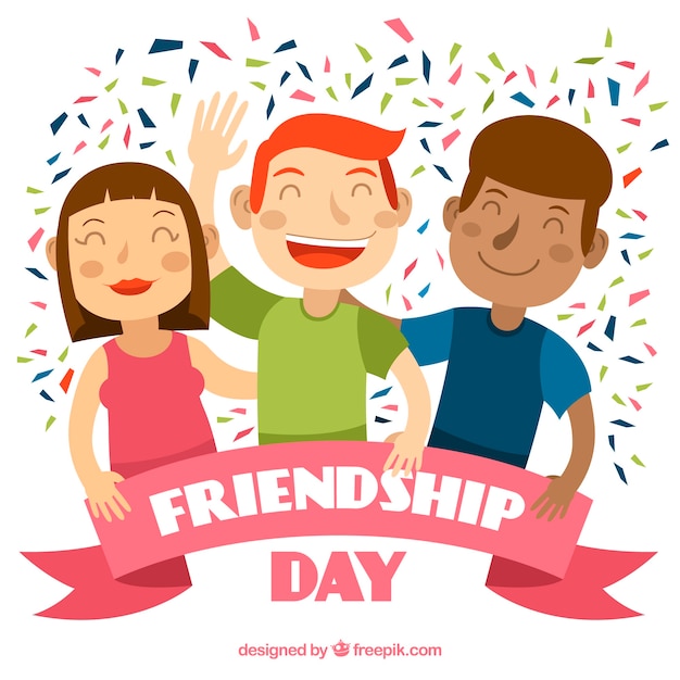 Friendship day background with happy people