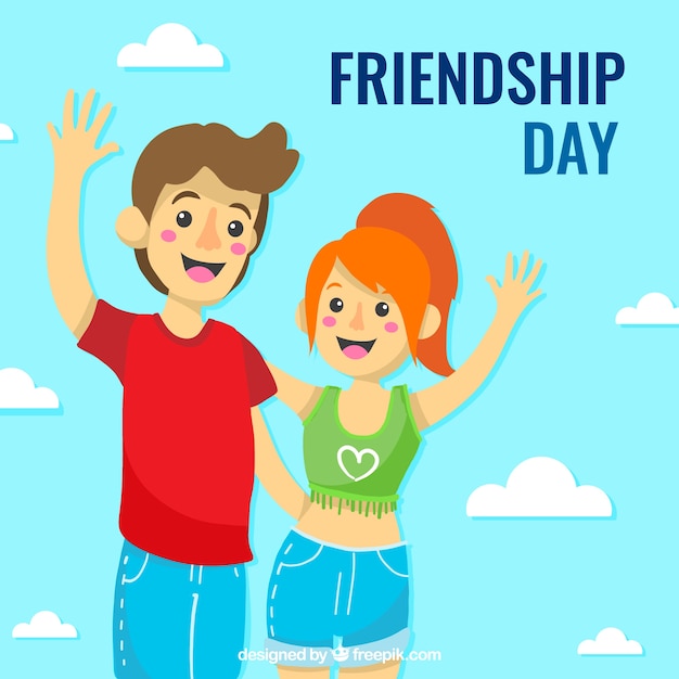 Friendship day background with happy people