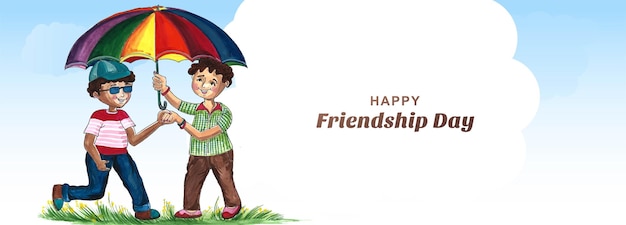 Free vector friendship day celebrating banner background