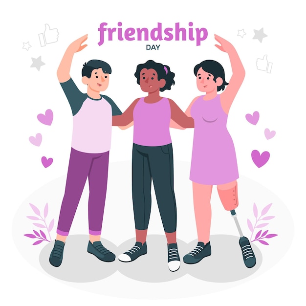 Free vector friendship day concept illustration