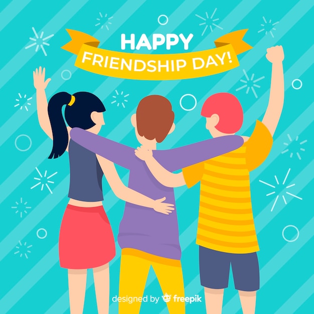 Free vector friendship day flat design background