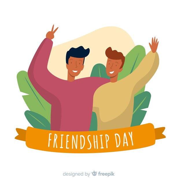 Friendship day flat design background