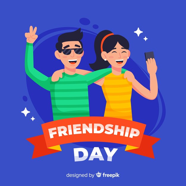 Friendship day flat design background