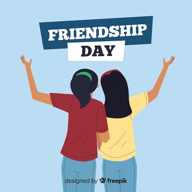 Free vector friendship day flat design background