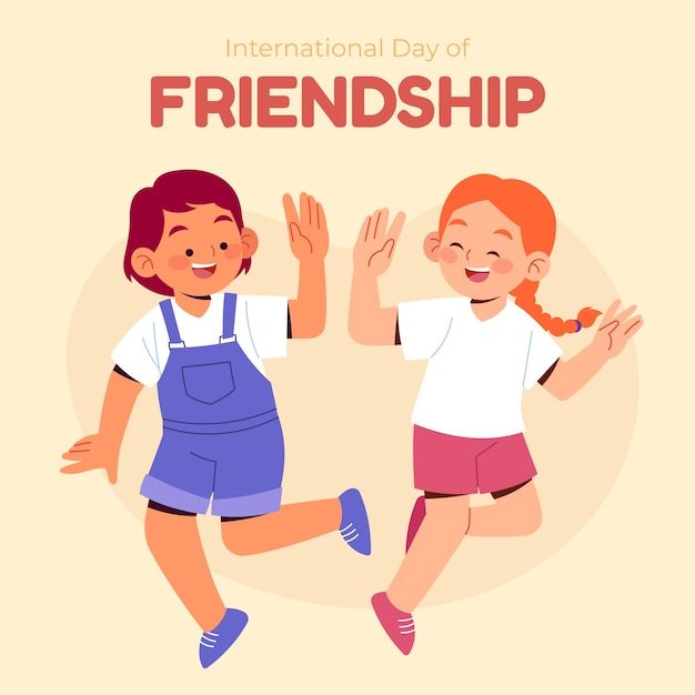 День дружбы плоская иллюстрация