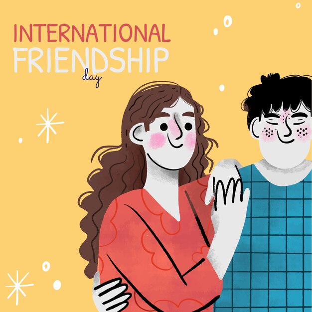 Friendship day hand drawn illustration
