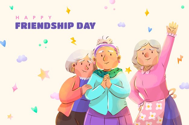 Free vector friendship day watercolor background