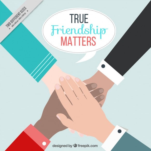 Free Vector friendship day with hands background
