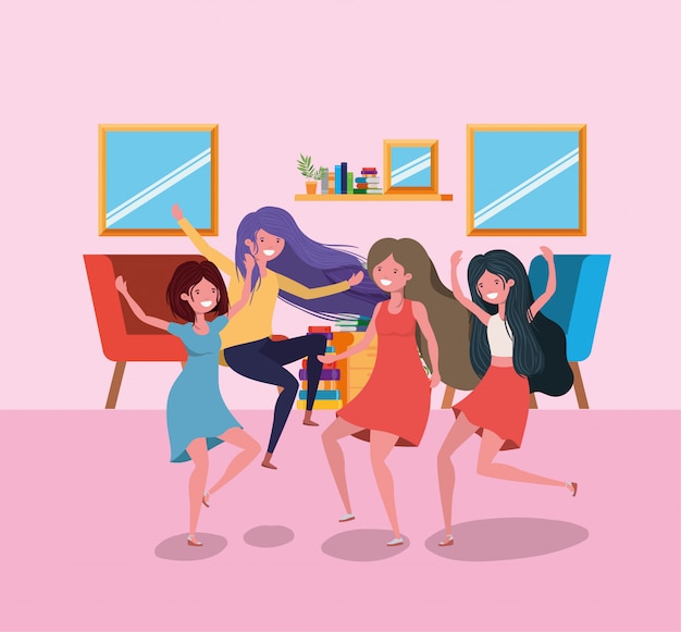 Free vector friendship of girls cartoons