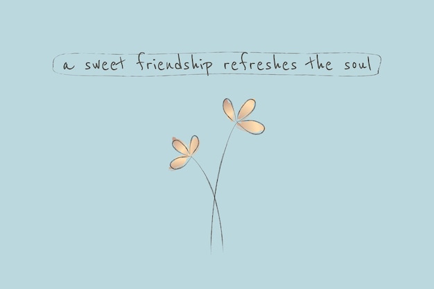 Бесплатное векторное изображение Шаблон цитаты дружбы на эстетическом синем фоне