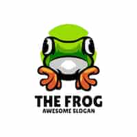 Free vector frog mascot illustration logo design