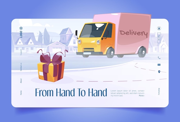 Free vector from hand to hand delivery service banner