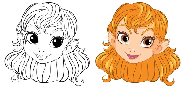 Free vector from sketch to color female character illustration