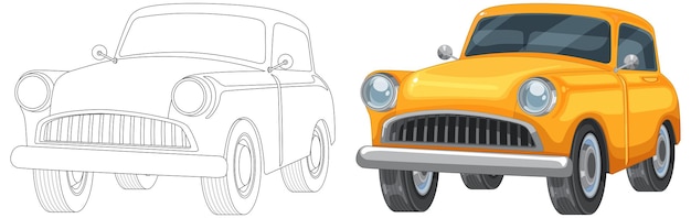 Vettore gratuito dal disegno all'illustrazione colorata di un'auto