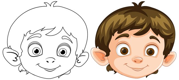 Free vector from sketch to colorful character illustration